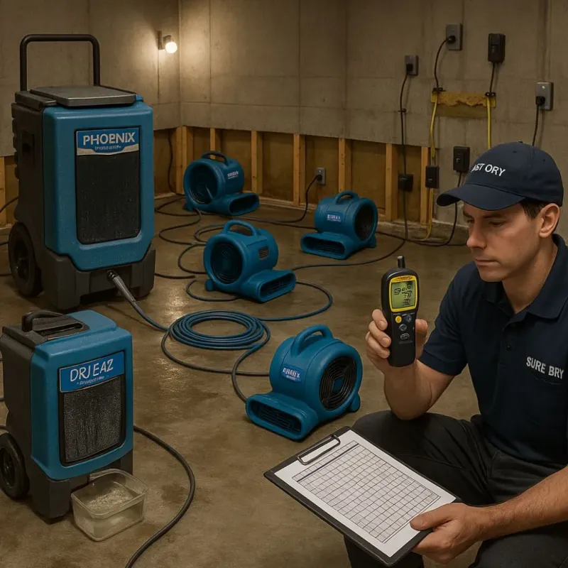Structural Drying and Dehumidification process in Linden, CA